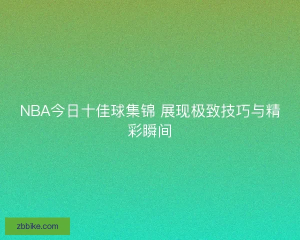 NBA今日十佳球集锦 展现极致技巧与精彩瞬间